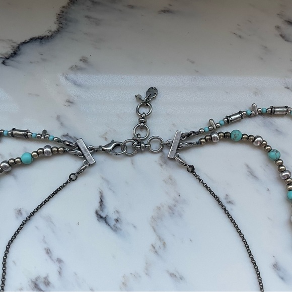EUC Lucky Brand Multi Ways Necklace Silver, Vintage Gold and turquoise teal - Picture 5 of 6
